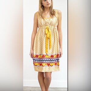 Mint Saffron Tie Waist Silk Tank Party Dress Size 6